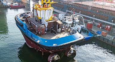 Sanmar SAAM Towage için inşa ettiği Latin Amerika’nın İlk Elektrikli Römorkörünü Denize İndirdi